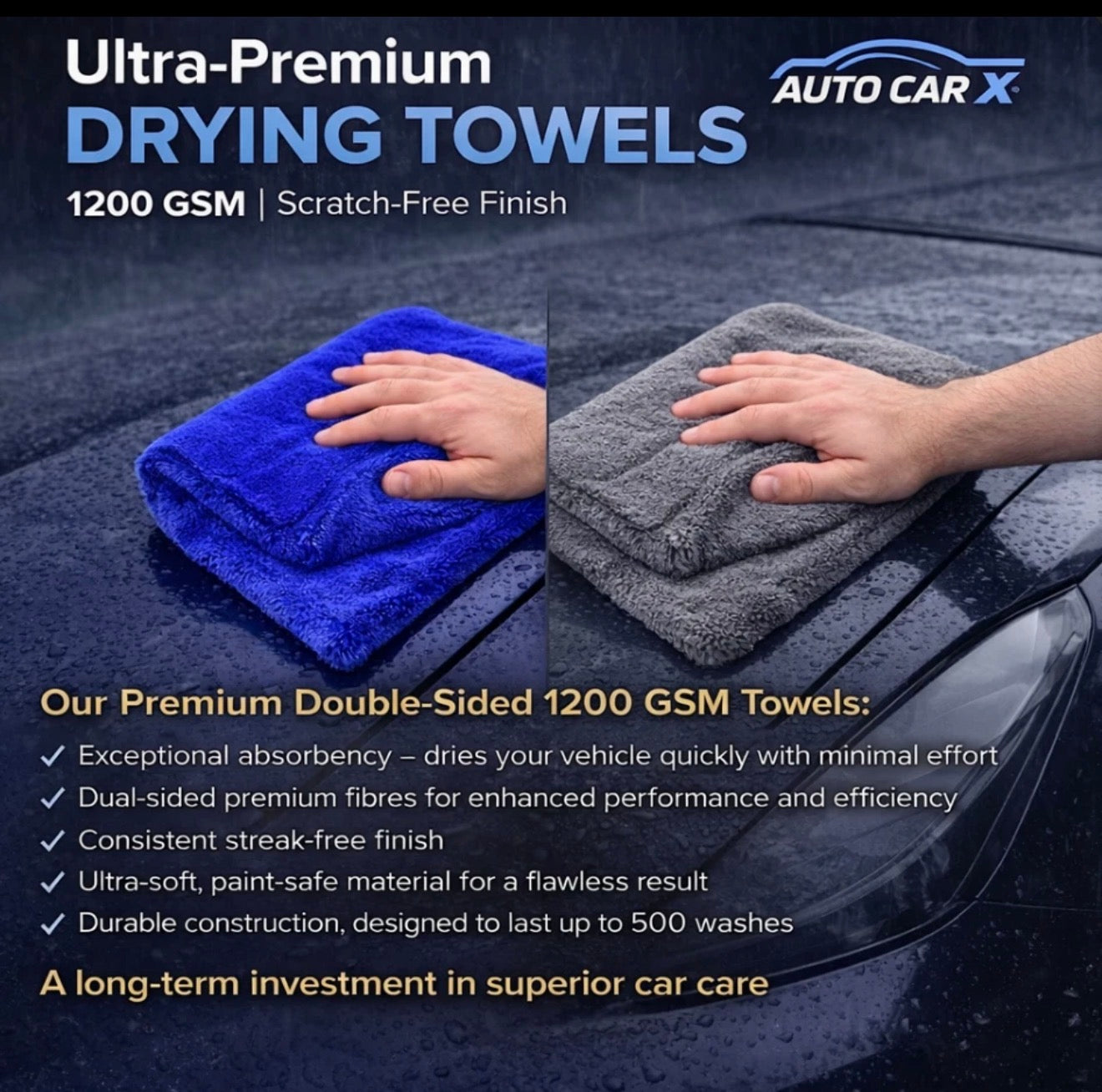 What makes this towel ultra-premium? Superior softness, unbeatable absorbency, and a flawless, streak-free finish every time.